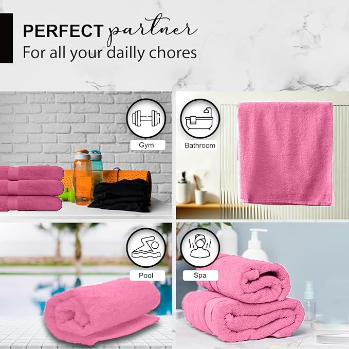 KAHAF COLLECTION 100% Cotton Bath Towels, 24x48 Pack of 6 Towels, Quick Dry - Image 7