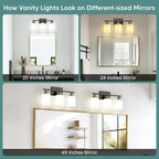 Ascher Bathroom Light Fixtures, 3-Light Vanity Light Over Mirror, Wall Lamp - Image 7