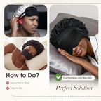 LC-dolida Satin Silk Bonnet for Sleeping Women Men, Hair Bonnet for Curly & - Image 3