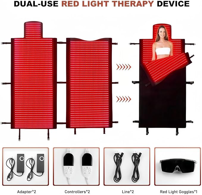2026 Upgraded Dual Wavelength LED Beads 660nm&850nm Red Light Therapy Blanket - Image 6