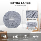 ELEBOX 4 Pack Premium Collection Super Jumbo Shower Cap Extra Large Shower Caps - Image 7