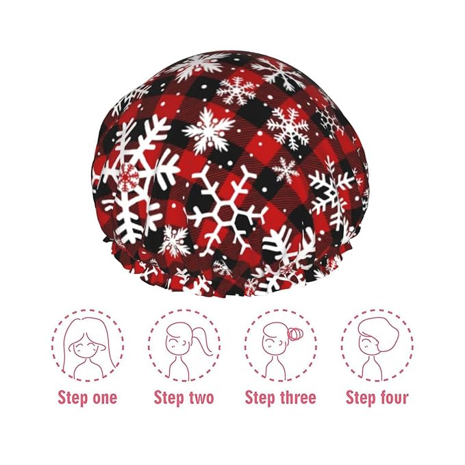 Christmas Snowflakes Shower Cap - Image 6