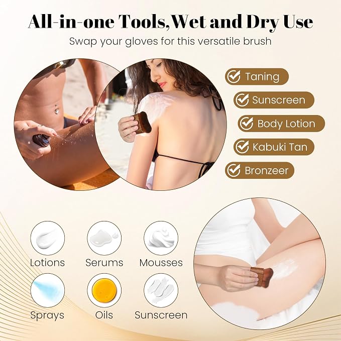 Large Kabuki Self Tanner Brush | Professional Body Makeup Brush - Image 4