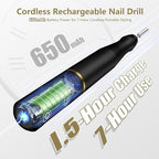 TUOBEO Cordless Nail Drill Electric Rechargeable File Kit, Professional Efile - Image 2