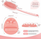 Silicone Back Scrubber & Bath Glove Set 2PCS, 13.4'' Gentle Shower Back Scrubber - Image 2