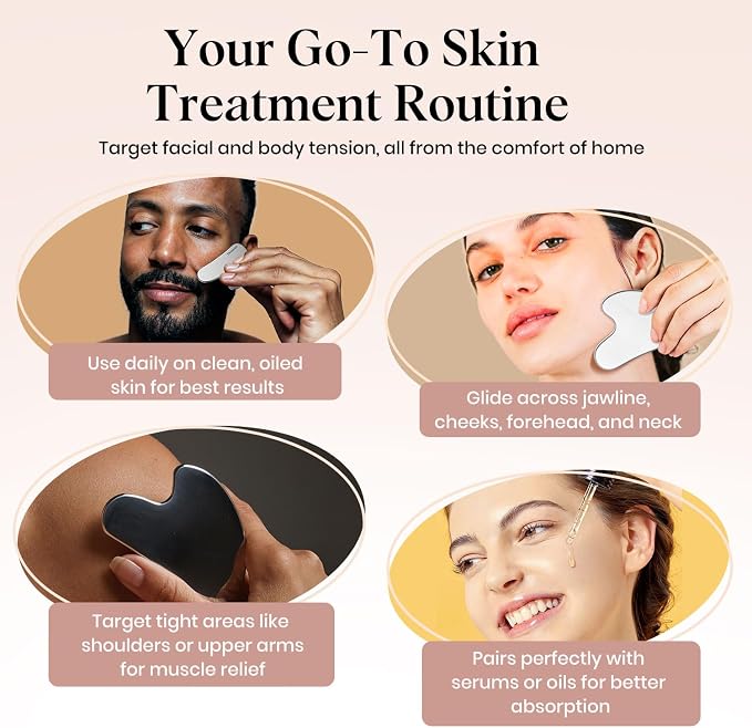 Stainless Steel Gua Sha Facial Tools, Lymphatic Drainage Massager - Image 6