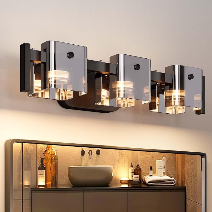JACKYLED Bathroom Light Fixture, Modern 3-Light Vanity Lights by JACKYLED
