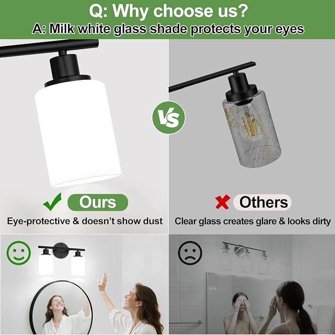 Zarbitta 2-Light Bathroom Light Fixtures, Bathroom Wall Lamp - Image 4