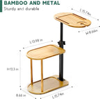 Yumkfoi 3 Layer Bath Tub Tray Table, Freestanding Bamboo Bath Tray Caddy - Image 6