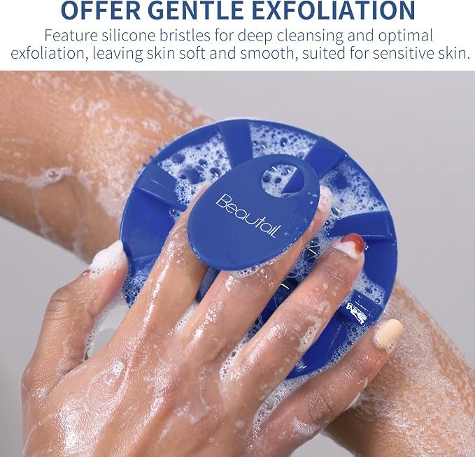Silicone Body Scrubber, BEAUTAIL Shower Bath Scrubber, More Hygienic Than - Image 3