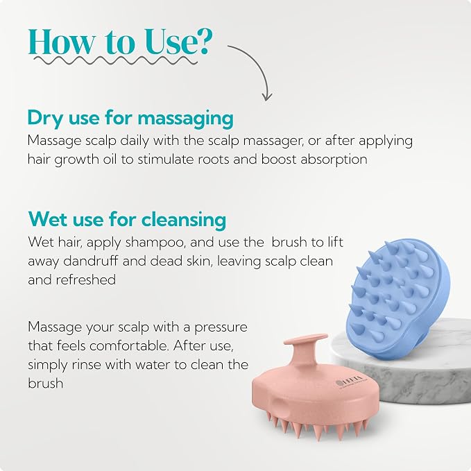 HEETA Scalp Massager 2 Pack for Hair Growth, Soft Silicone Bristles to Remove - Image 5