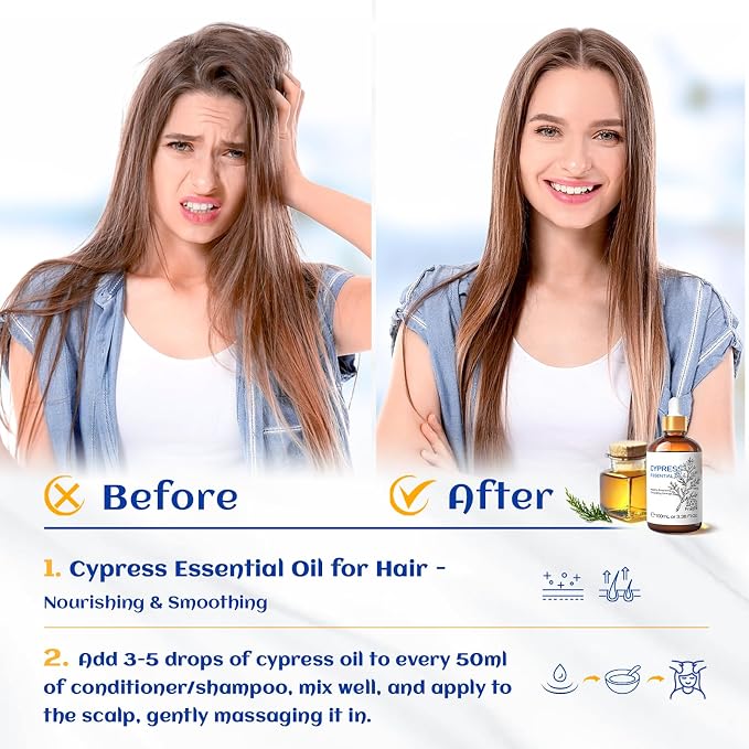 HIQILI 100ML Cypress Essential Oil, 100% Natural - Image 2