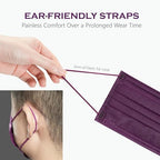 CSD Colo 30 Pcs Purple Disposable Face Masks, 3 Ply Adult Mask - Image 7