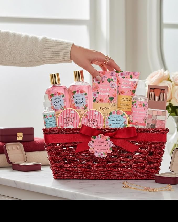 Bath and Body Gift Basket Set Mothers Day, Watermelon Body Scrub, Perfect Bath - Image 6