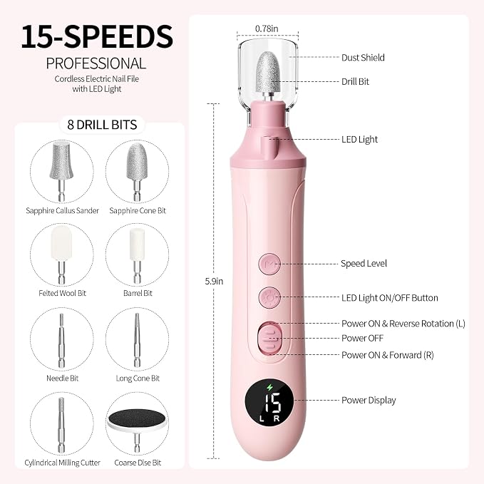Electric Nail Drill Kit, Nail Filer Electric - Image 6