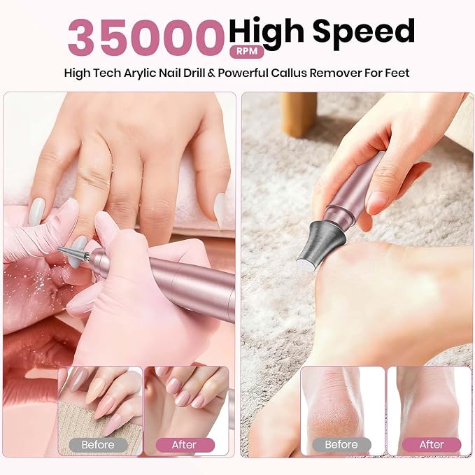 Cordless Nail Drill 35000RPM, Portable Electric Nail File - Image 3