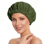 Reusable Shower Cap for Women, Large Waterproof Shower Bonnet by Edoneery