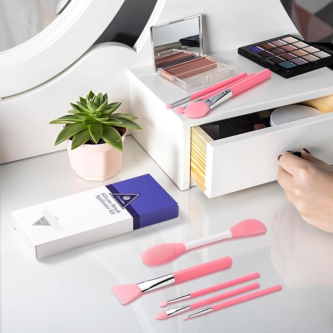 8Pcs Silicone Face Mask Brush Set, Double-Sided Silicone Face Scrubber - Image 4
