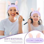 Jowmoy Cute Rabbit Ears Headband Frog Eye Elastic to Wash Face - Image 6