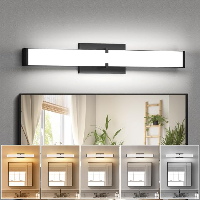 Modern Bathroom Light Fixtures Over Mirror, 32 Inch Dimmable Vanity Lights by HOPAI