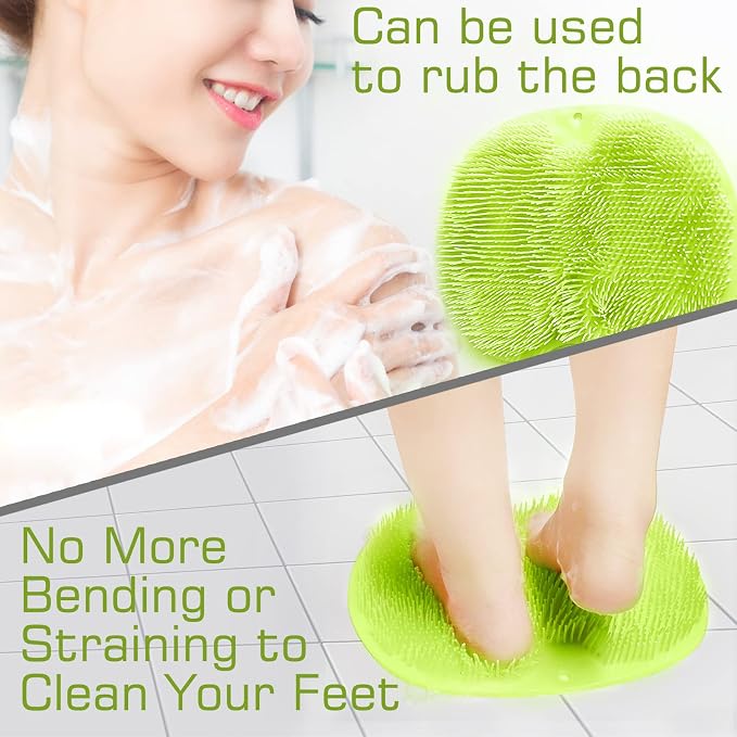 Shower Foot Scrubber Mat Back Washer Back Exfoliating Bath Wash Pad Wall - Image 3