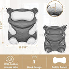 Bath Pillow for Tub Ergonomic Bear Shape Design Bath Pillow for Head and Neck - Image 6