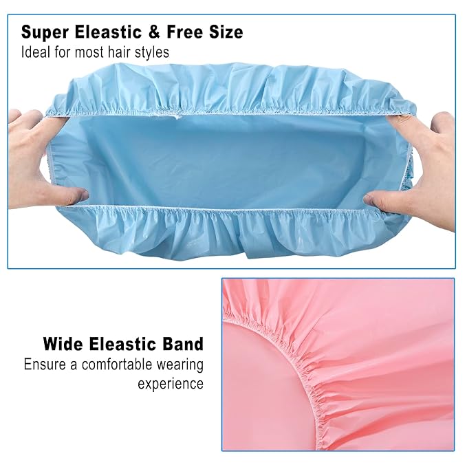6 PCS Shower Caps for Women, Double Side Waterproof Shower Cap, Reusable - Image 5