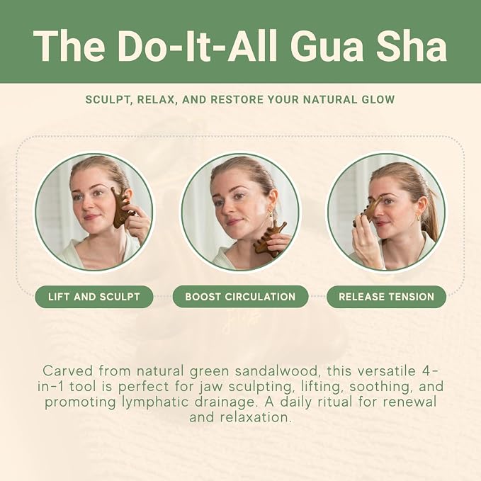 jade & timber Jade Roller & Green Sandalwood Gua Sha Set – Facial & Body - Image 4