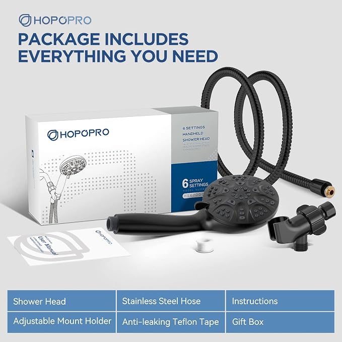 6-Mode High Pressure Handheld Shower Head Set, Consumer Reports Recommended - Image 7