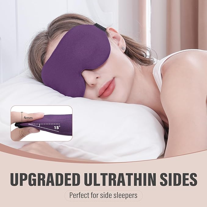 YIVIEW Sleep Mask for Side Sleeper, Complete Light Blocking 3D Sleeping Eye Mask - Image 2