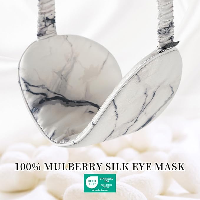 THXSILK Sleep Mask 100% 19 Momme Pure Mulberry Silk Super Smooth Cooling - Image 2
