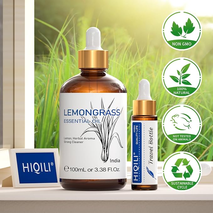 HIQILI Lemongrass Essential Oil, 100% Pure Natural Undiluted Premium Oils - Image 8