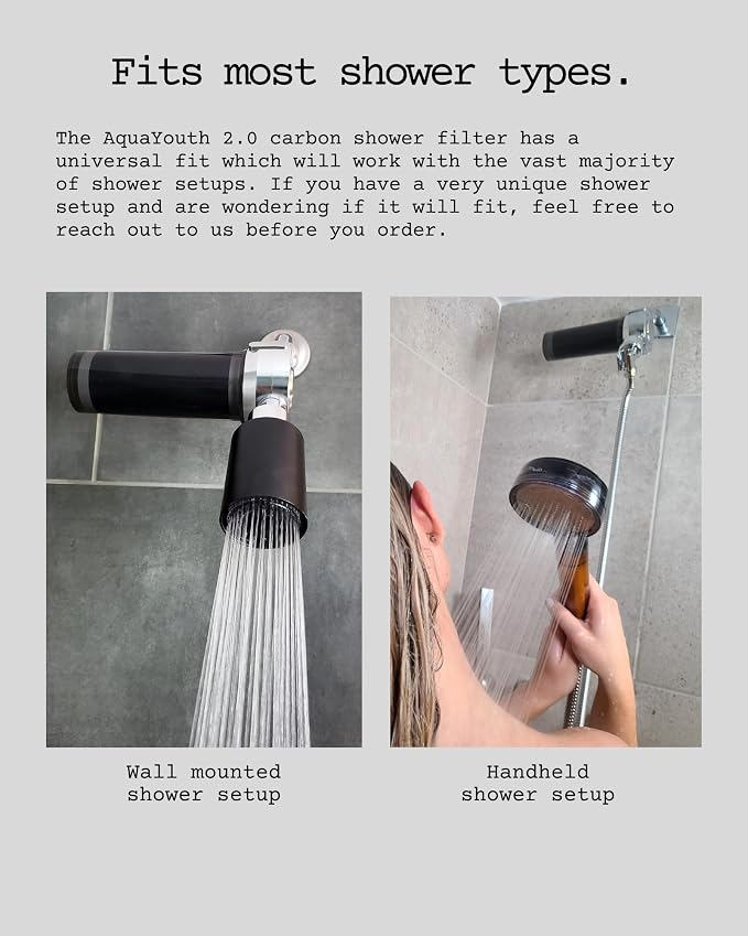 AQUAYOUTH 2.0 Carbon Shower Head Filter System | Removes Chlorine, Heavy Metals - Image 5