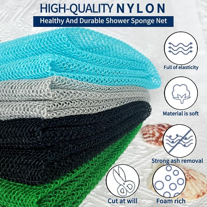 African Exfoliating Net, African Net Sponge, Nylon African Bathing Sponge Net - Image 4
