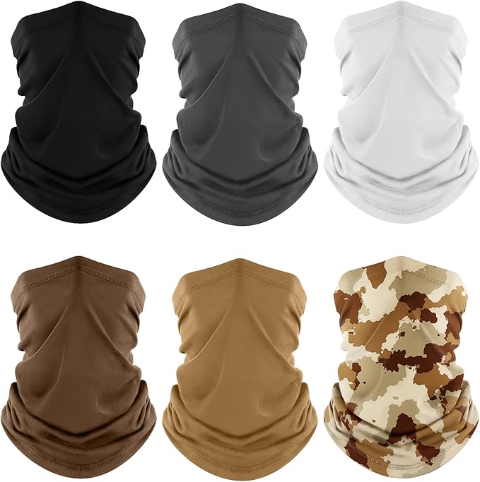 Fuinloth Neck Gaiter, 6 Pack Cooling UV Protection Bandana Face Mask Gator Scarf by fuinloth