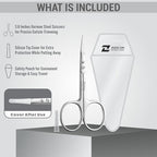 Cuticle Scissors Extra Fine Curved Stainless Steel Eyebrow Scissors, - Image 3