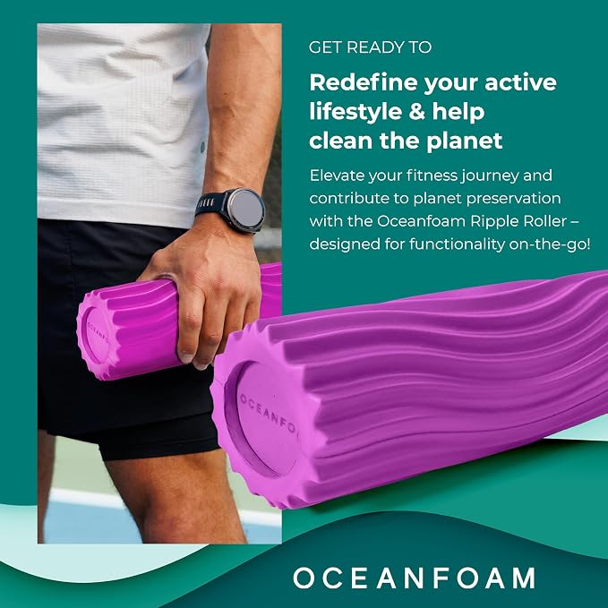 Oceanfoam Ripple Travel Foam Roller Firm Mini Foam Roller - Image 3