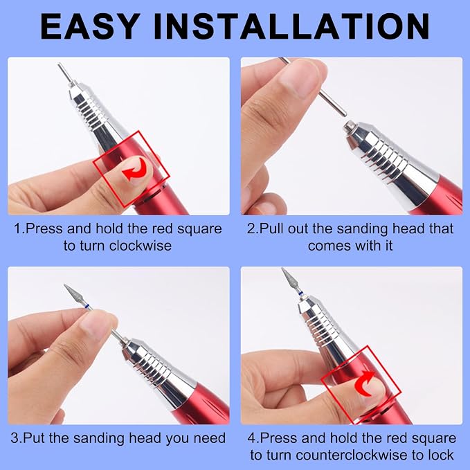 Diamond Safety Bits Small Tapered Electric Nail Drill File Cuticle Cleaner Tool - Image 5