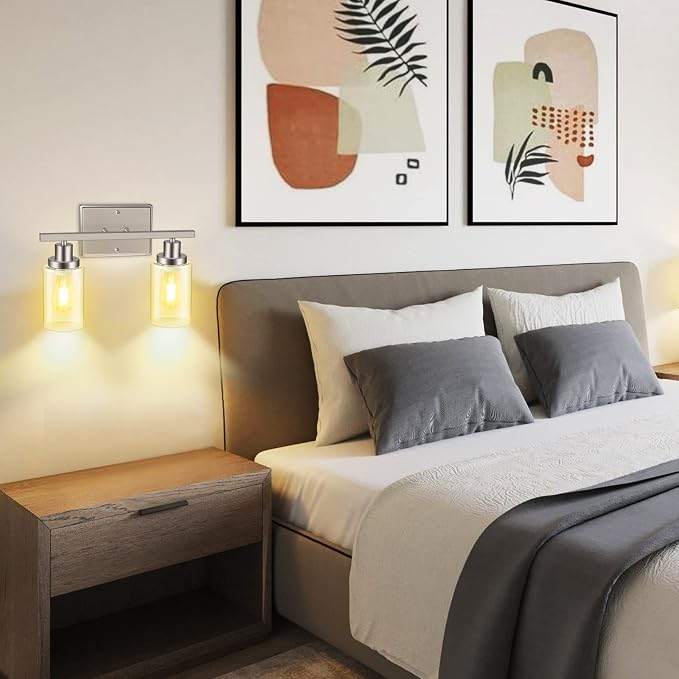 Ascher 2-Light Wall Sconces, Modern Vanity Light Fixture - Image 4