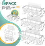 Veken 6-Pack Rustproof&Waterproof Shower Caddy, Adhesive Shelves Rack - Image 5