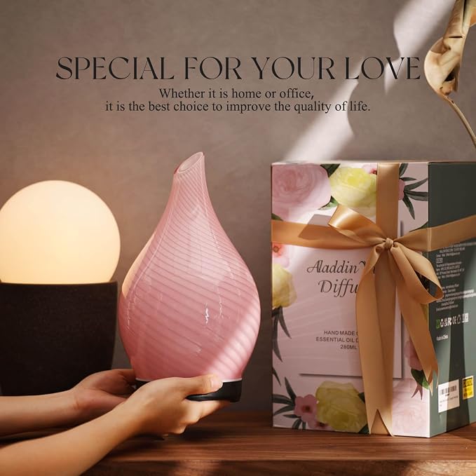 Porseme 280ml Essential Oil Diffuser Glass Color Changing Aroma Air Diffusers - Image 6