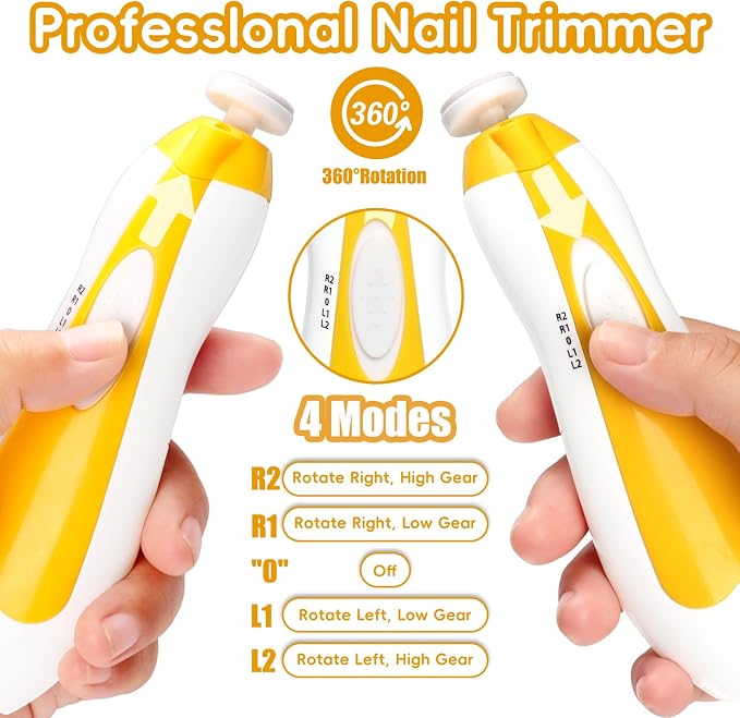 Qunlions life Baby Nail Trimmer Electric, 6 in 1 Baby Nail File Clippers Infant - Image 3