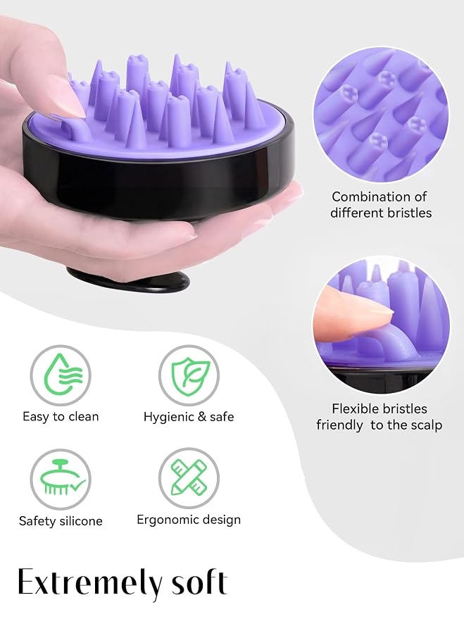 HEETA Hair Scalp Massager Brush, Updated Hair Shampoo Brush, Wet & Dry Scalp - Image 2