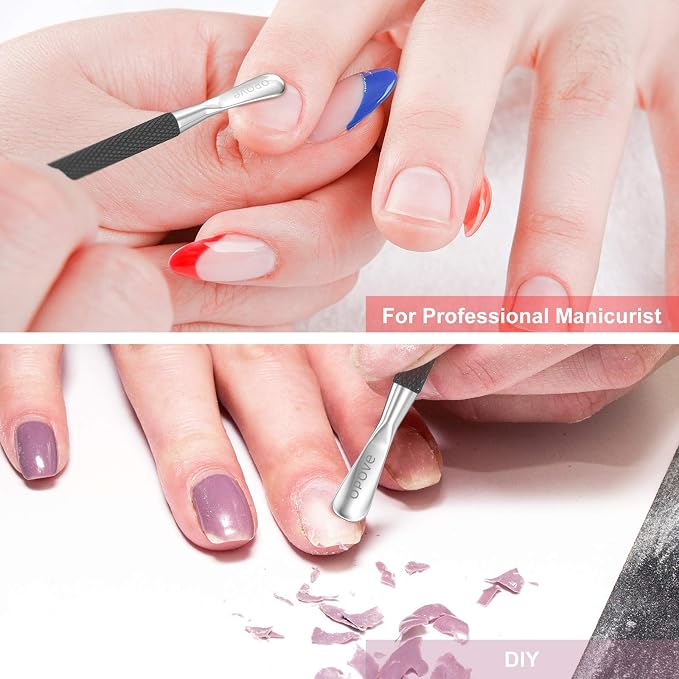Cuticle Pusher Nail Polish Remover Stainless Steel Manicure Tool Set Gel Nail - Image 3