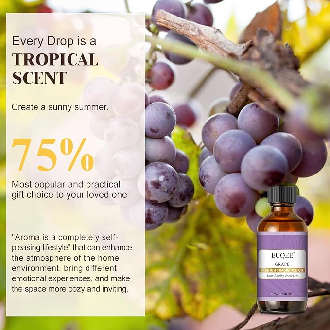 EUQEE Grape Fragrance Oil, Premium Essential Oil 2.02 Fl oz - Image 7