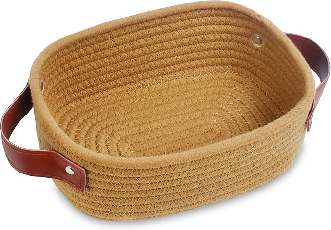 ABenkle Small Storage Basket, Mini Rope Woven Baskets, Cute Shelf Closet by ABenkle
