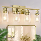 Indoi 4 Light Bathroom Light Fixtures, Brass Vanity Lights by Indoibrightenyourbathroom