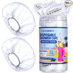 LEOBRO Individually Wrapped Disposable Shower Caps, Plastic Hair Caps by LEOBRO