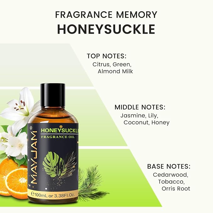 MAYJAM 100ML/3.38FL.OZ Honeysuckle Fragrance Oils - Image 4