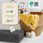 SEMAXE 4 Piece Yellow & Gray Bath Towel Set - Image 3